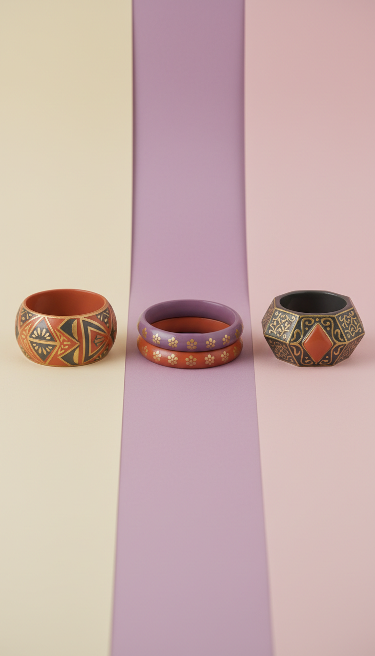 Terracotta-Enamel Bangle Set