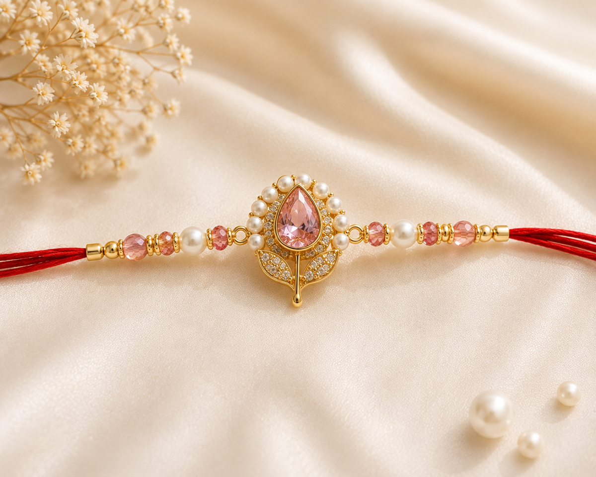 Blush Pearl Floral Rakhi